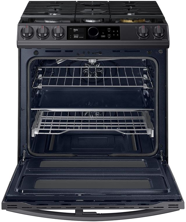 Samsung 30" Fingerprint Resistant Black Stainless Steel Front Control Slide-In Gas Range-2
