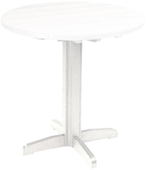 C R Plastic Generation Line White Pub Pedestal Base Table-0