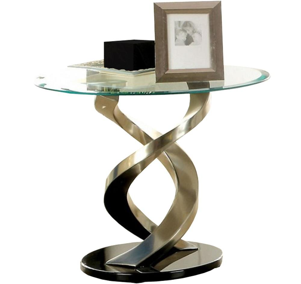 Furniture of America Nova Tempered Glass End Table - Thumbnail 2