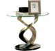 Furniture of America® Nova Tempered Glass End Table with Satin Plated Base-0