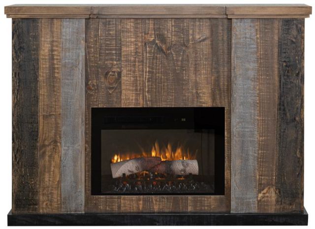 International Furniture Direct Loft Brown Gray Fireplace Media Console-2