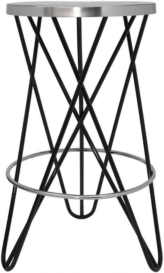 Meridian Furniture Mercury Black/Silver Counter Stool-1