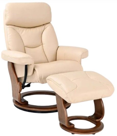 BenchMaster Trend Line Emmie Khaki Manual Recliner with Ottoman Set-0