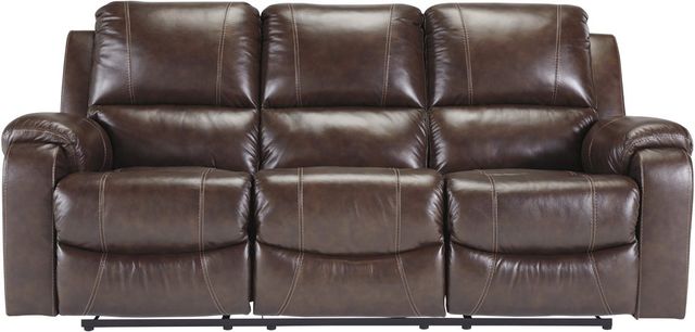 Signature Design by Ashley® Rackingburg Mahogany Power Reclining Sofa-1