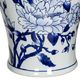 A & B Home Blue/White 18" Magnolia Pattern Ginger Jar-3