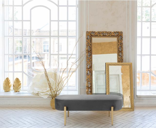 Mazin Furniture Cara Grey Accent Bench-2