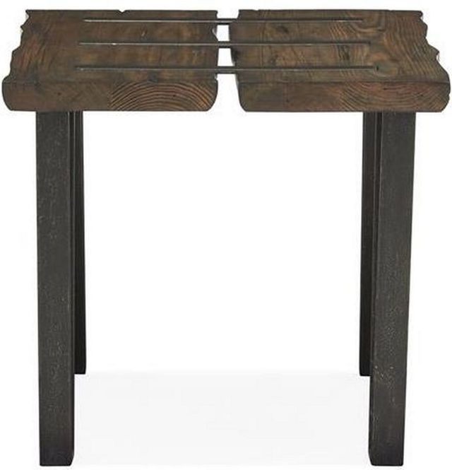 Magnussen Home® Dartmouth Sawmill Rectangular End Table with Galvanized Steel Legs-2