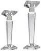 A & B Home 2-Piece Clear Crystal Candle Holder Set-0