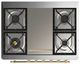 Ilve® Majestic III 36" Custom Pro Style Dual Fuel Natural Gas Range with Solid Door and Brass Trim-2