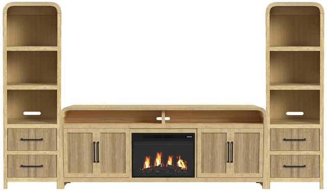 Elements International Ridgemont 4-Piece Natural Entertainment Unit with 82" TV Console-0