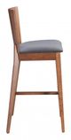 Zuo® Ambrose Walnut and Gray Set of 2 Bar Stools-2