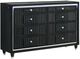 Coaster® Ravenne Black Upholstered LED Dresser-0