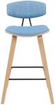 Armen Living Fox 4-Piece Blue/Oak Barstool Set-2