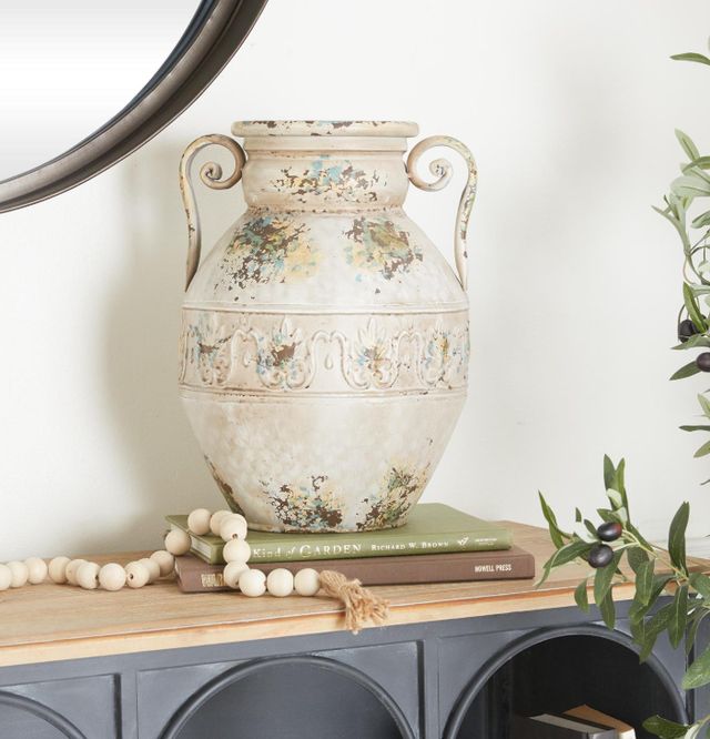 Deco Marche Distressed White Decorative Vase-3