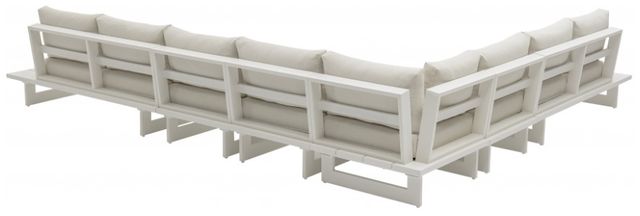Meridian Furniture Maldives 3-Piece Cream/White Aluminum/Fabric Outdoor Modular Sectional-2