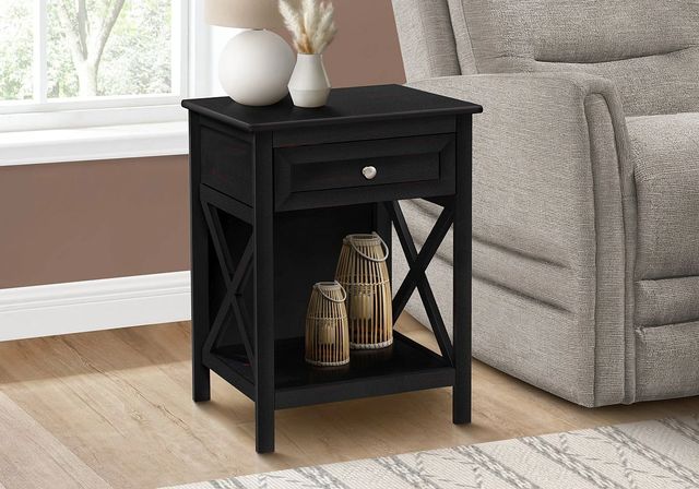 Monarch Specialties Inc. Black Veneer 2-Tier Storage End Table-2