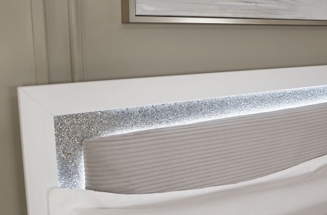 Signature Design by Ashley® Raechalla Gray/White King Upholstered Panel Headboard-3