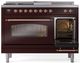 Ilve® Nostalgie II Series 48" Burgundy Pro Style Dual Fuel Range-3