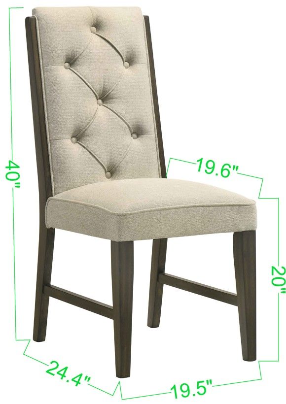 Crown Mark Herbert Beige/Brown Upholstered Dining Side Chair-2
