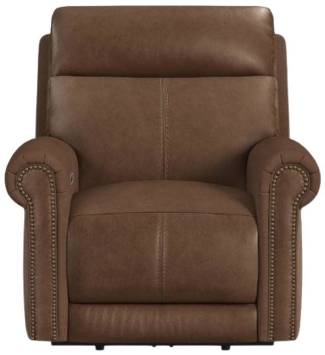 Flexsteel® Alexander Khaki Brown Leather Power Recliner with Power Headrest and Lumbar-3
