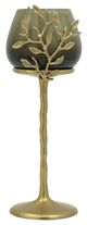 A & B Home Capri Gold Aluminum Leaf Glass Candle Holder-0