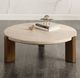ACME Furniture Leonardo Beige Coffee Table with Dark Oak Base-1