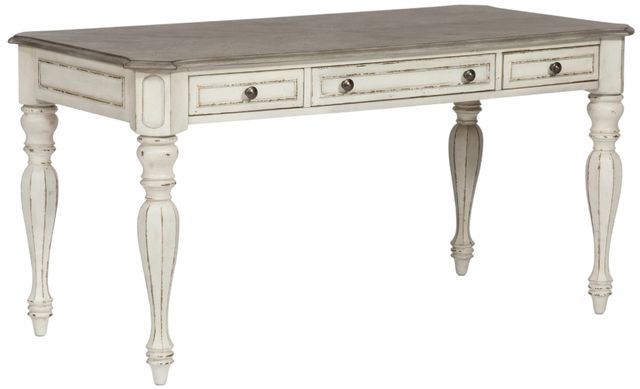 Liberty Furniture Magnolia Manor Antique White/Weathered Bark 60" Writing Desk-0