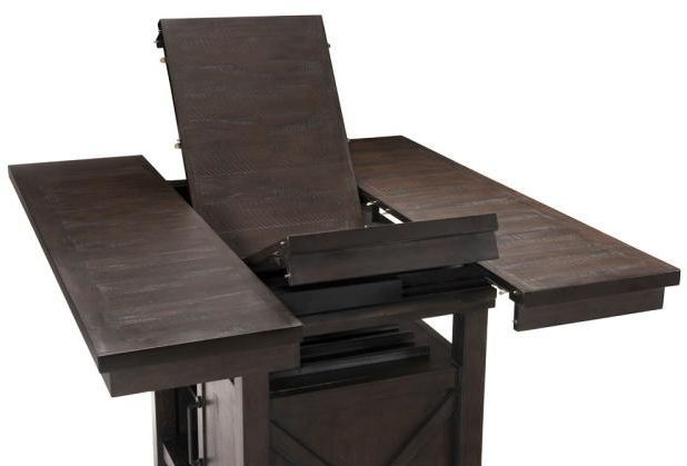 Homelegance® Oxton Cherry Brown Counter Height Table With Storage Base-3