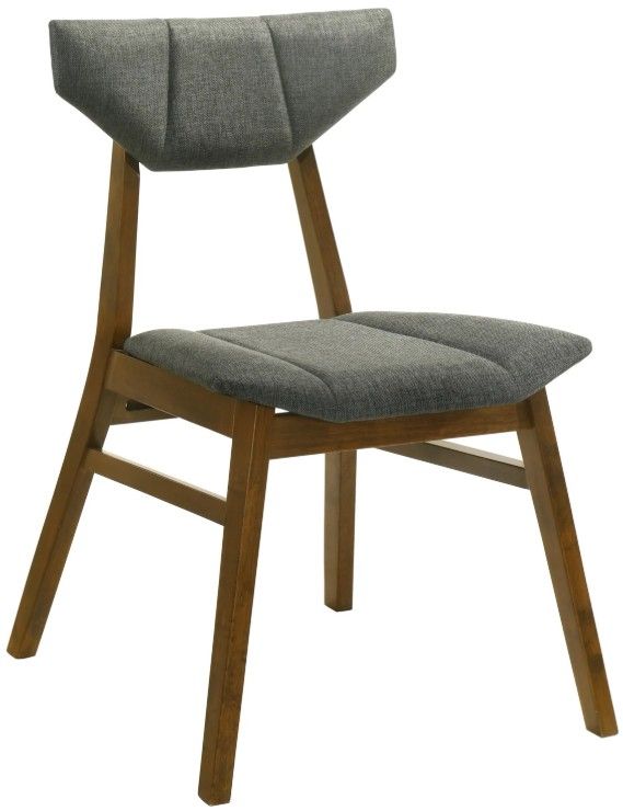 Armen Living Amaris Charcoal/Walnut Dining Chair-0