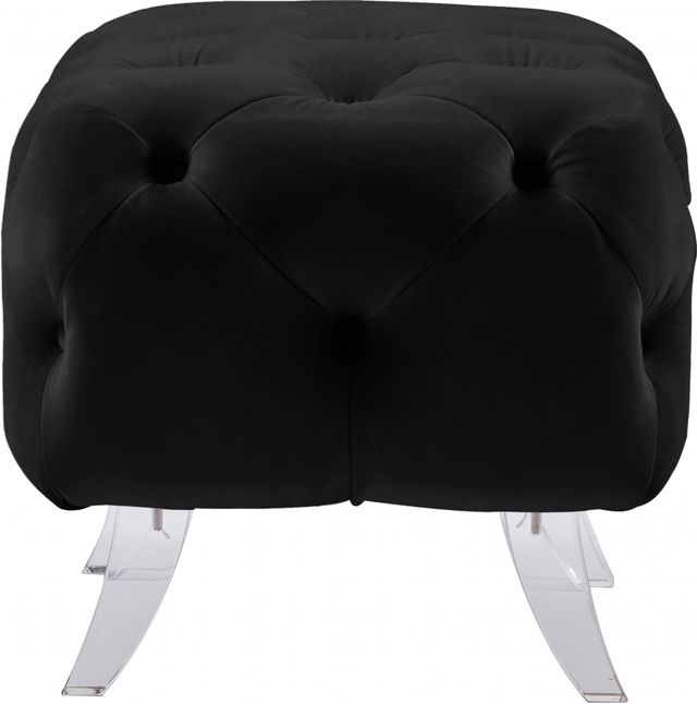 Meridian Furniture Crescent Black Velvet Ottoman-2