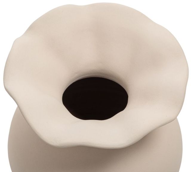 Moe's Home Collection Ruffle Ecru 12" Decorative Vessel-2