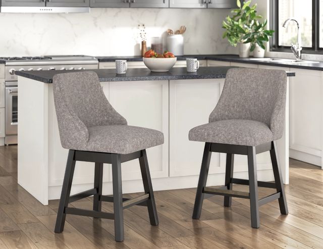 Signature Design by Ashley® Neymorton Brown/Dark Gray Swivel Bar Stool-1