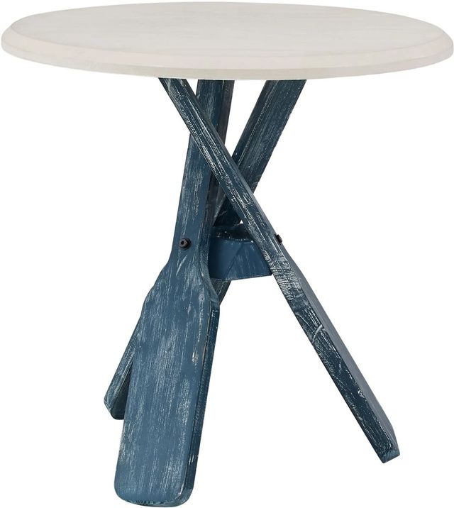 Powell® Orville Off White Side Table with Blue Base-0