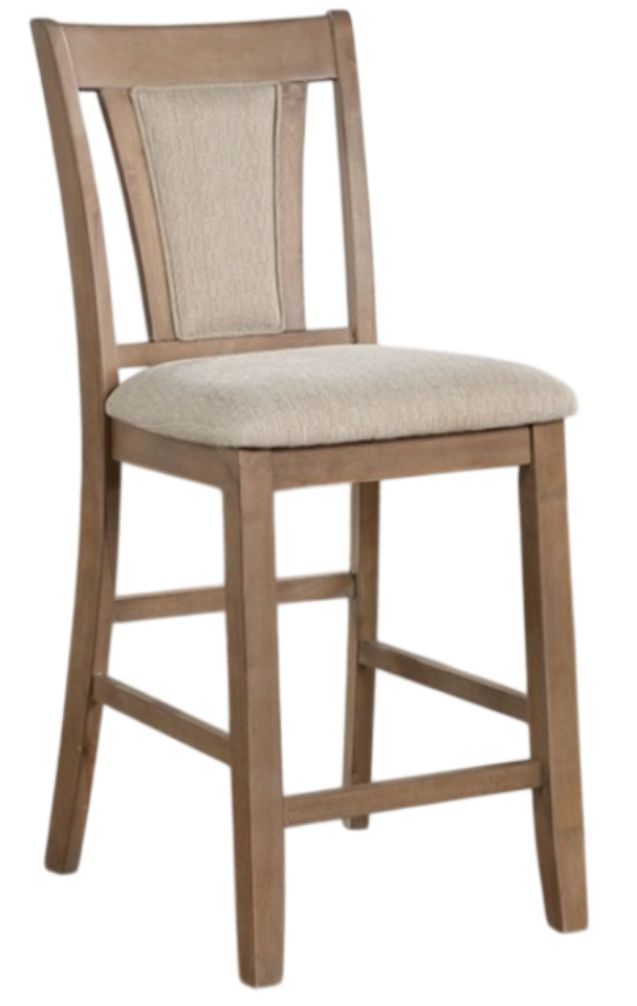 Furniture of America® Upminster 2-Piece Beige/Natural Tone Counter Height Dining Chair Set-0
