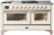 Ilve® Majestic III 60" Antique White Pro Style Dual Fuel Liquid Propane Range with French Top and Copper Trim-0