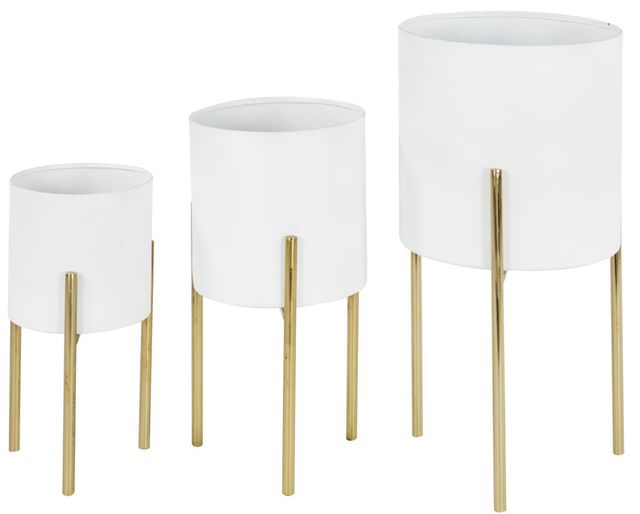 Deco Marche 3-Piece White Planter Set-0