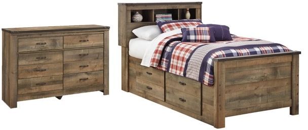 Signature Design by Ashley® Trinell 2-Piece Brown Twin Bookcase Storage Bed Set-0
