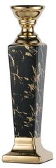 A & B Home Glossy Black/Gold Candle Holder-0