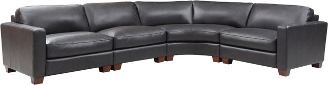 Leather Italia™ Brent 4-Piece Charcoal Sectional-0