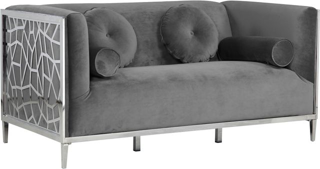Meridian Furniture Opal Grey Velvet Loveseat-0
