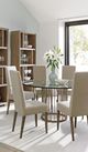 Lexington Home Shadow Play Rendezvous Clear Top 60" Dining Table with Burnished Silver Leaf Base-2