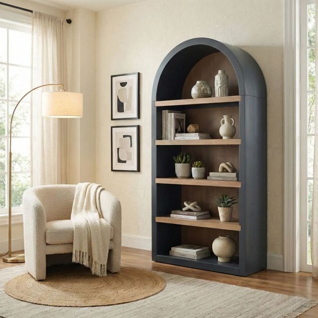 Sunny Designs™ Logan Cyberspace/Oak Grove Arched Bookcase-1