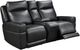Leather Italia™ Cambria Valley Black Power Reclining Loveseat with Console-0