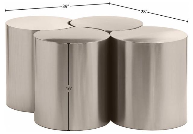 Meridian Furniture Dimple 4-Piece Silver 16" Modular Nesting Coffee Table Set-1