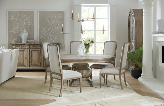 Hooker® Furniture Castella Antique Slate/Natural Tan Upholstered Dining Side Chair-1