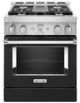 KitchenAid® 30" Imperial Black Smart Pro Style Gas Range-0