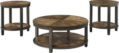 Signature Design by Ashley® Roybeck 3-Piece Light Brown/Bronze Occasional Table Set