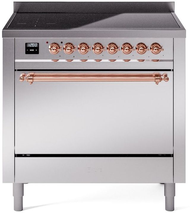 Ilve® Nostalgie II Series 36" Stainless Steel Pro Style Induction Range-0