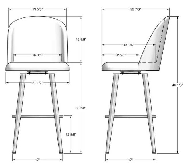 Amisco Customizable Zahra Swivel Bar Stool-1