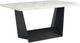Elements International Beckley Dark Espresso Counter Table with White Marble Top-0